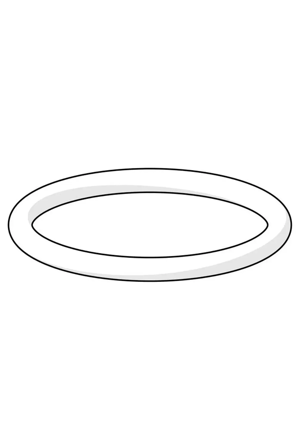 O-Ring in ovaler Form mit einem klaren Innenbereich, umrandet von einer glänzenden Linie, hergestellt von HANSA.